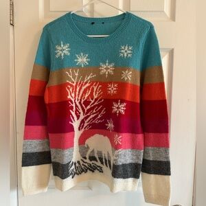 Talbots Womens Large Holiday Multicolor Sweater!